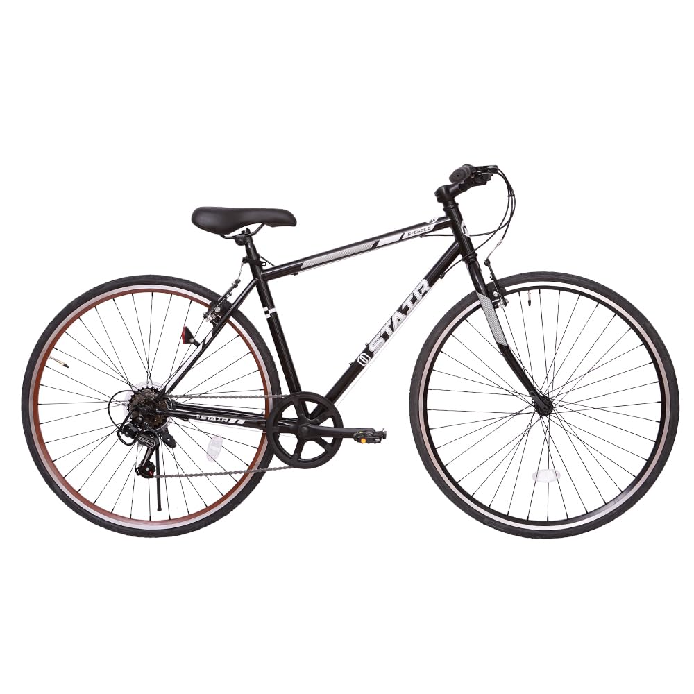 【SALE！7月中防犯登録無料！前後タイヤ新品！】6段変速　700×32cクロスバイク　ブラック SALE！7月中防犯登録無料！前後タイヤ新品！】6段変速 700×32cクロス